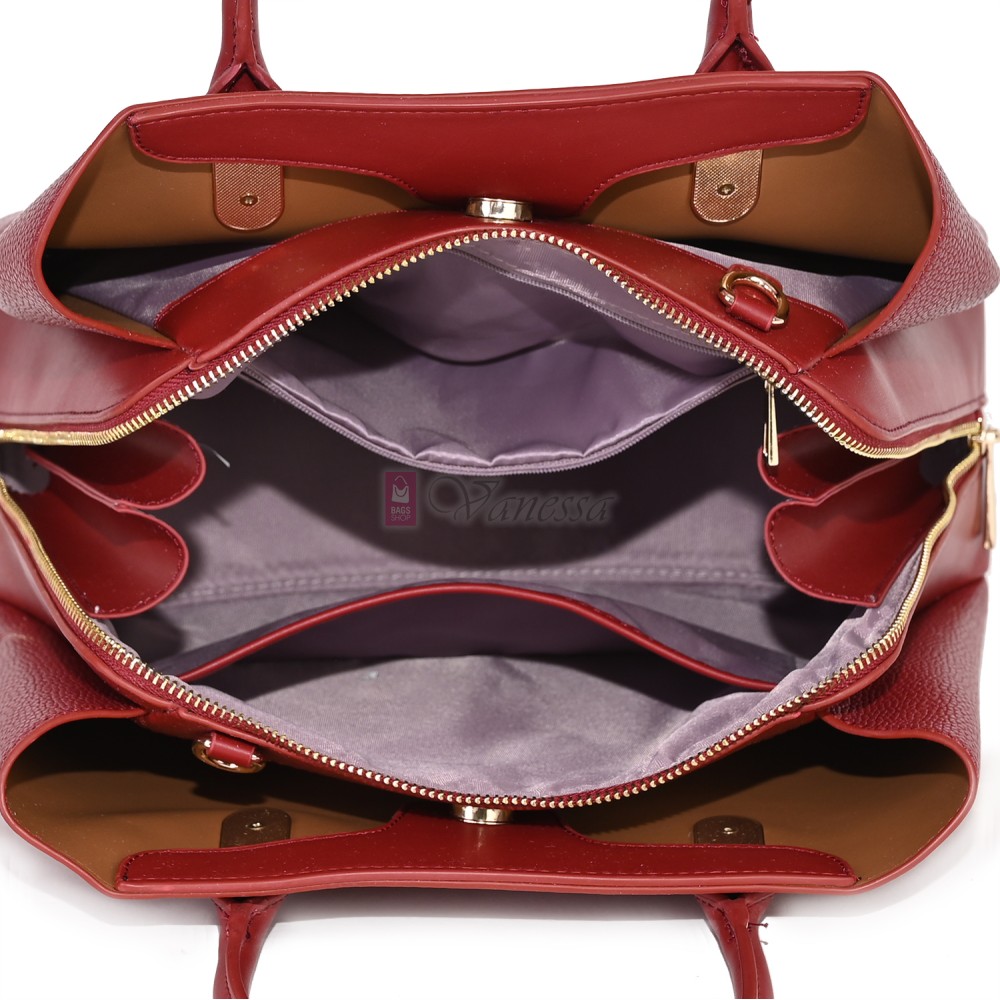 Eлегантна дамска чанта от еко кожа в червен цвят Код: AP996-1